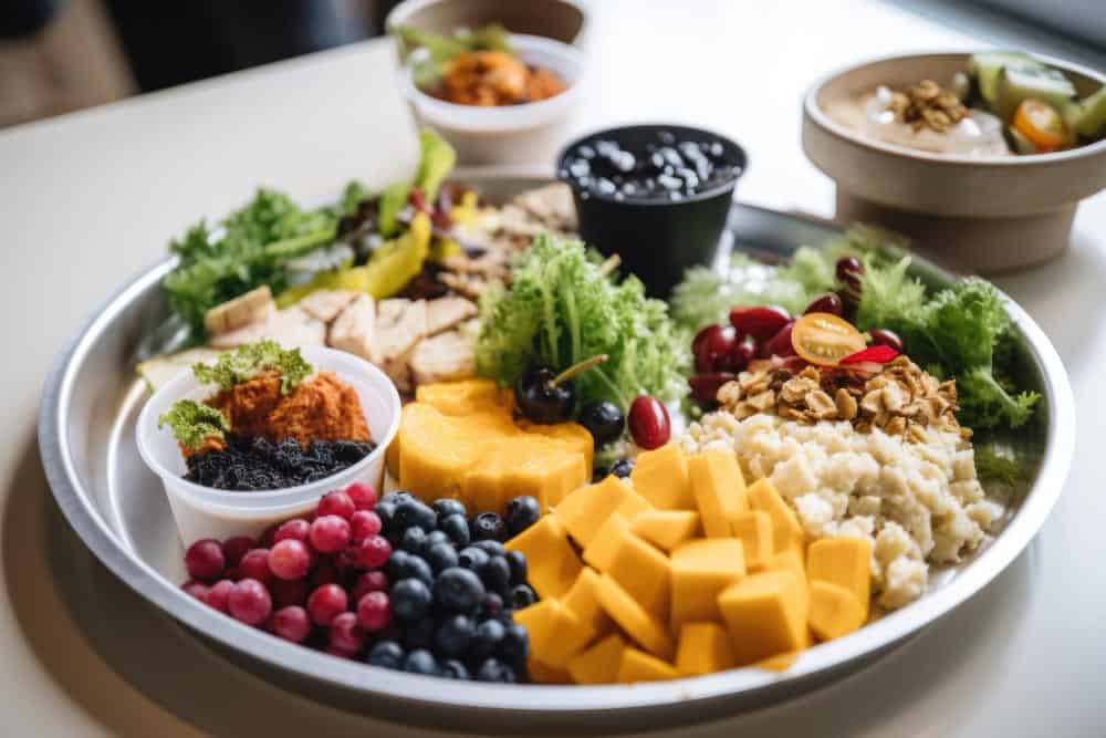 almuerzo con varias comidas