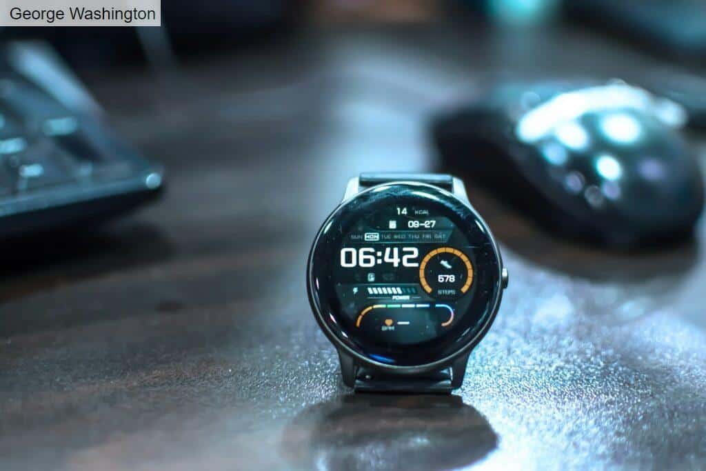 a close up of a smart watch on a table